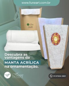 Manta acrílica da Funeart usada na ornamentação funerária