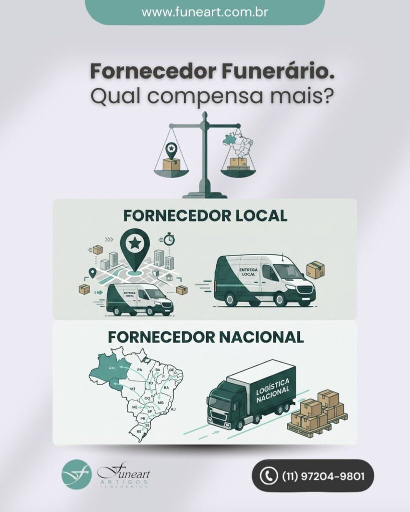 Qual fornecedor de artigos funerários é melhor: local ou nacional?
