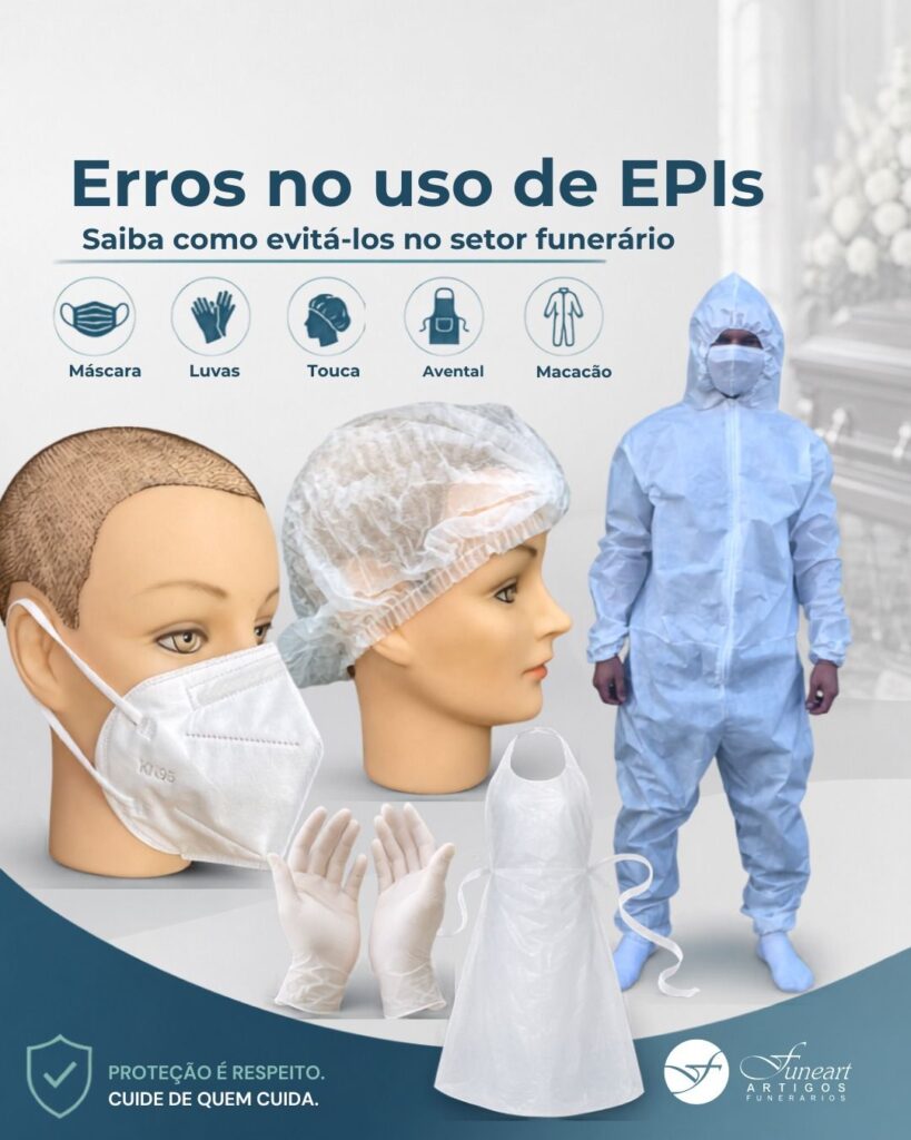 Erros no uso de EPIs: saiba como evitá-los no setor funerário Principais erros no uso de EPIs no setor funerários